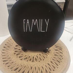 Rae Dunn Black "Family" Plate